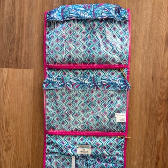 Lilly Pulitzer for Target Blue Pink Hanging Travel Cosmetic Toiletries Bag - Picture 1 of 6